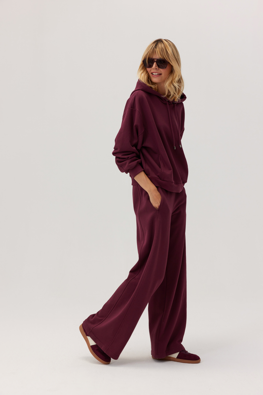 Bluza bawełniana Kandu burgundowa