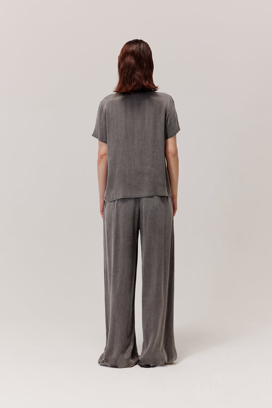 Figro grey viscose and lyocell trousers