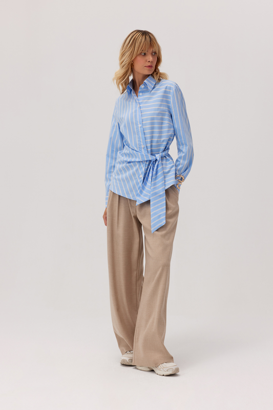 Chemise en popeline fantaisie à rayures
