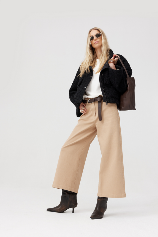 Yuko 7/8 Length Trousers Beige