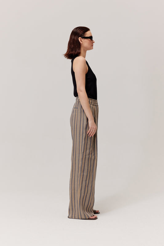 Nebo striped linen trousers