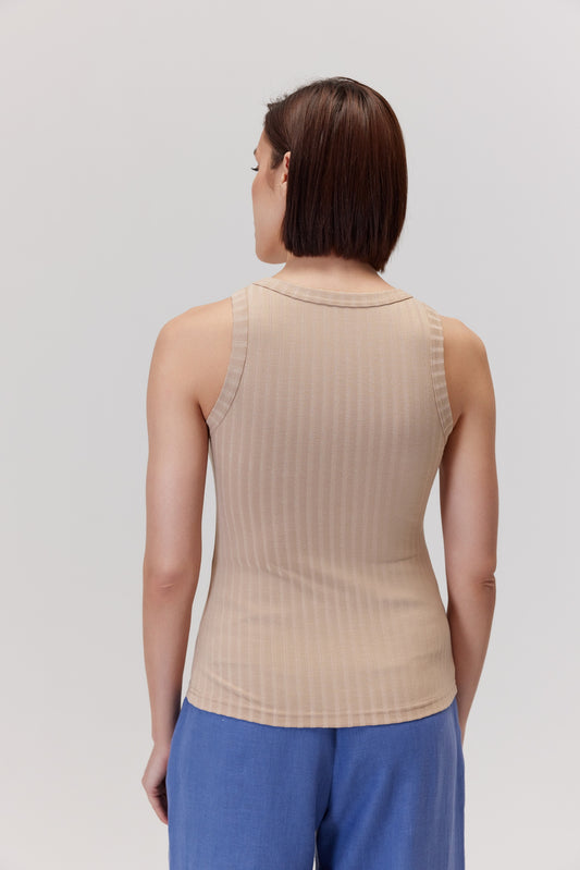 Top typu basic Boxer beżowy