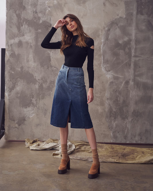 Spódnica Migra Jeans Granat