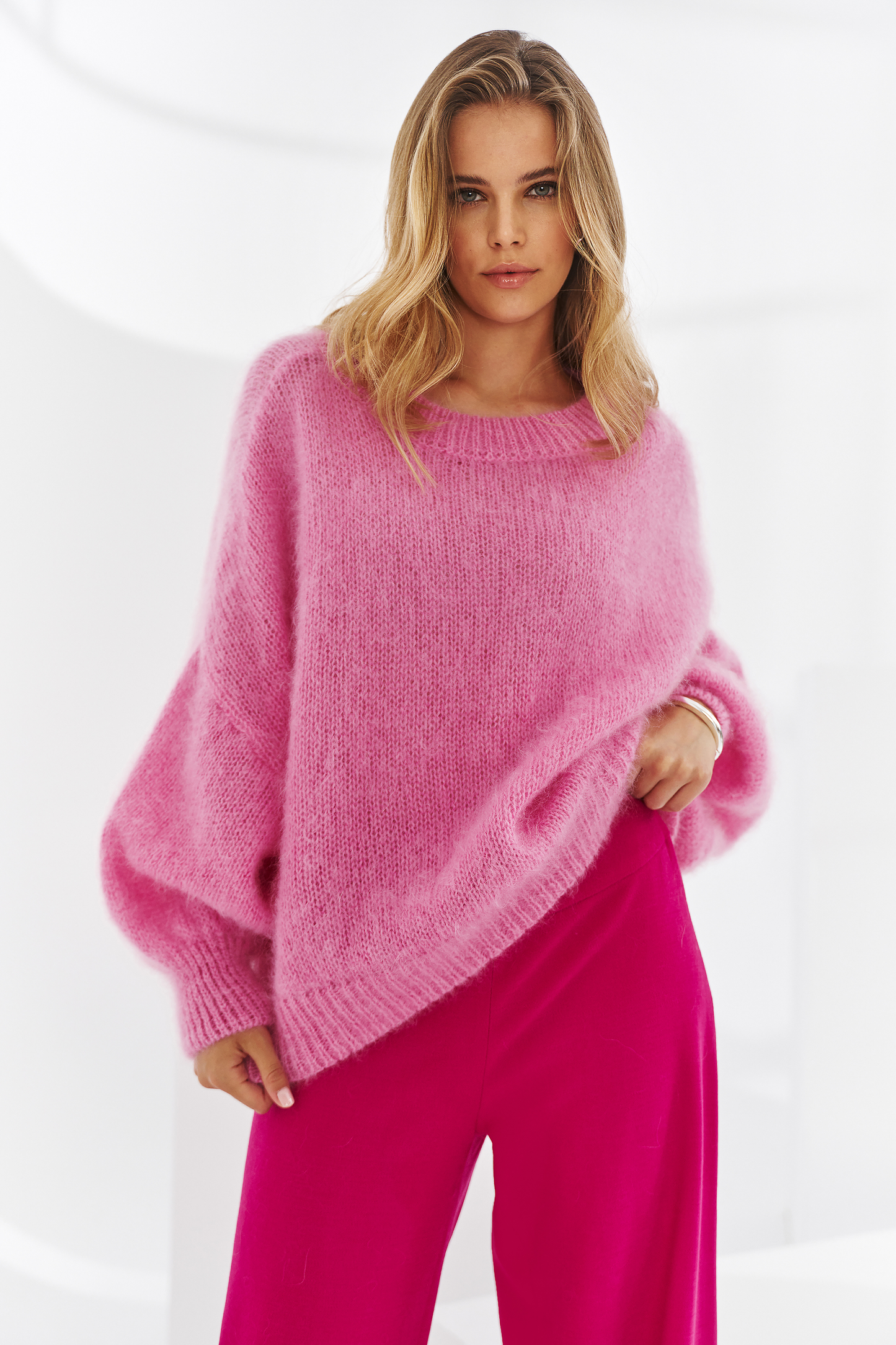 Pull en baby mohair rose futuro ultra doux