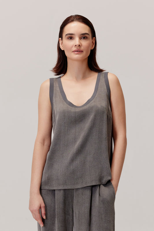Figro viscose and lyocell top, gray