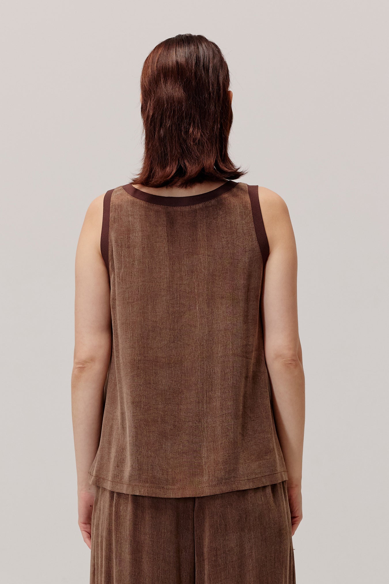 Top Figro en viscose et lyocell, marron