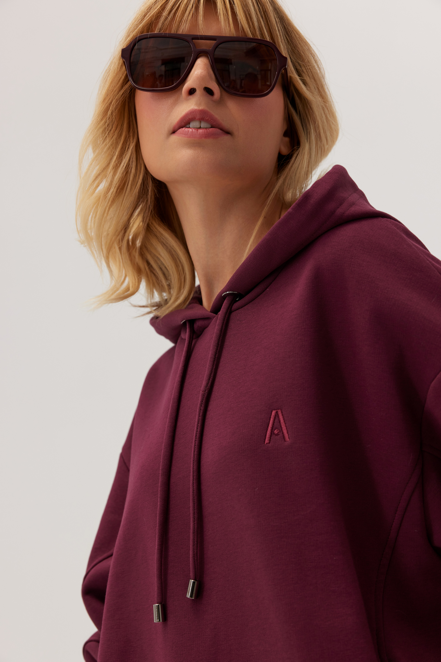 Bluza bawełniana Kandu burgundowa