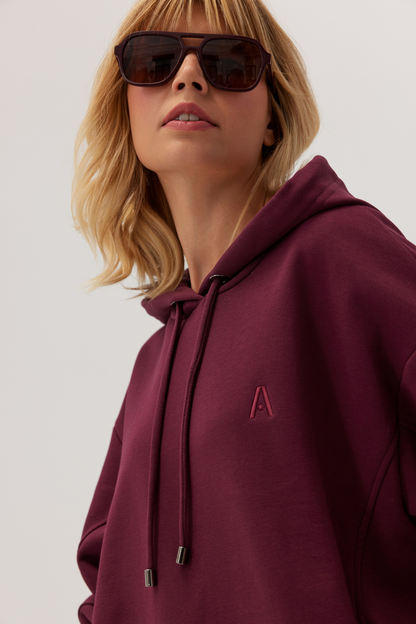Bluza bawełniana Kandu burgundowa