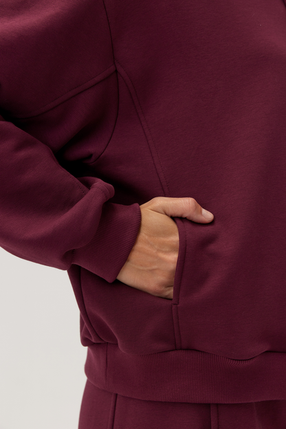 Bluza bawełniana Kandu burgundowa