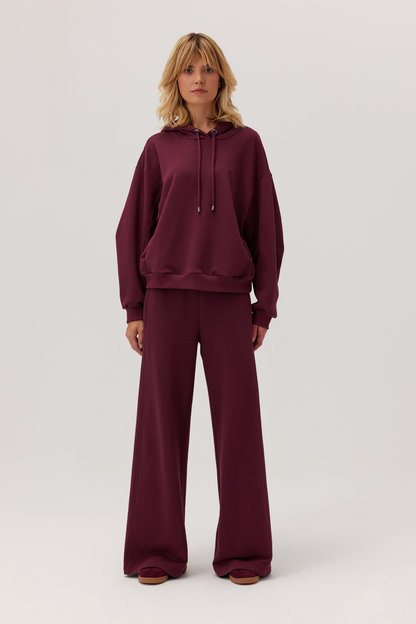 Bluza bawełniana Kandu burgundowa