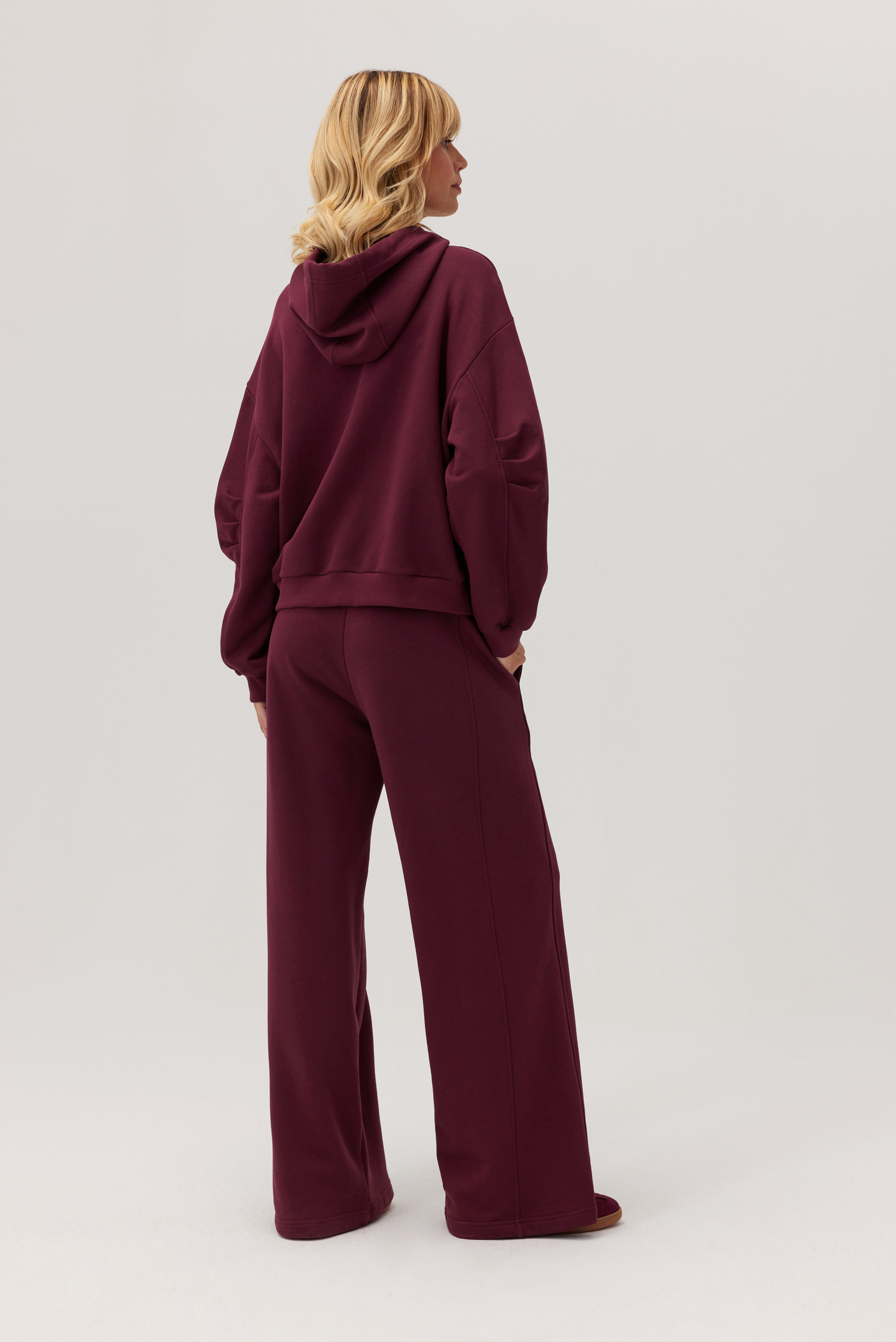 Bluza bawełniana Kandu burgundowa
