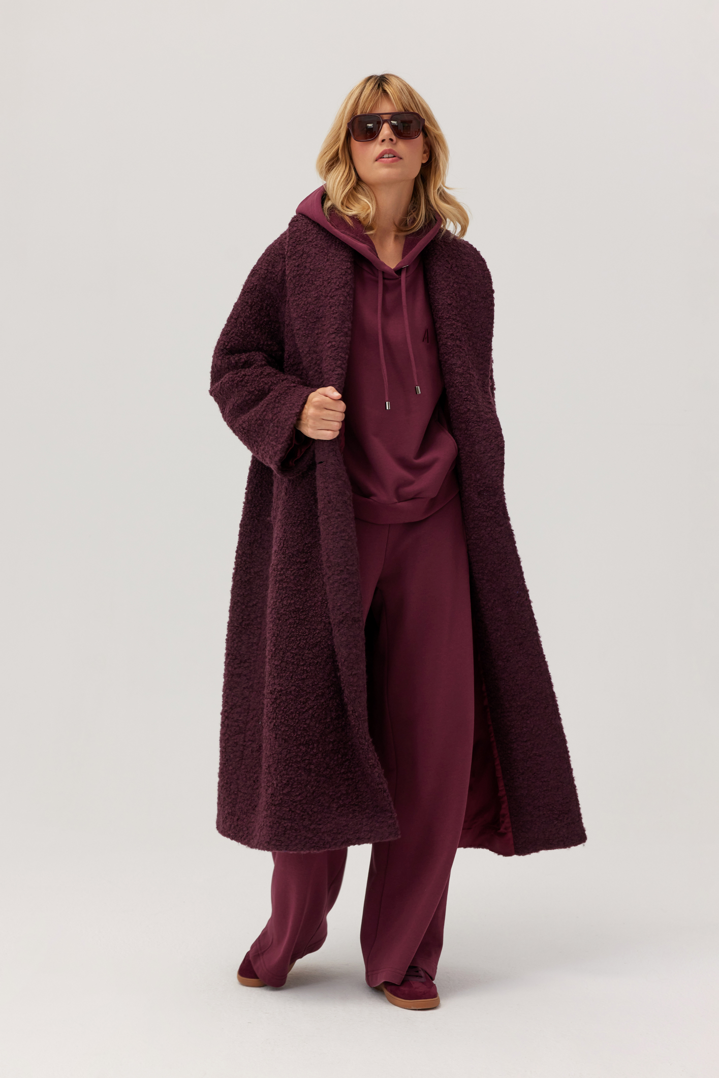 Bluza bawełniana Kandu burgundowa
