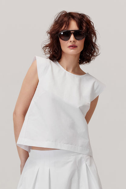 Bluzka typu boxy top Blister biała