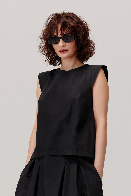 Bluzka w fasonie box top Blister czarna