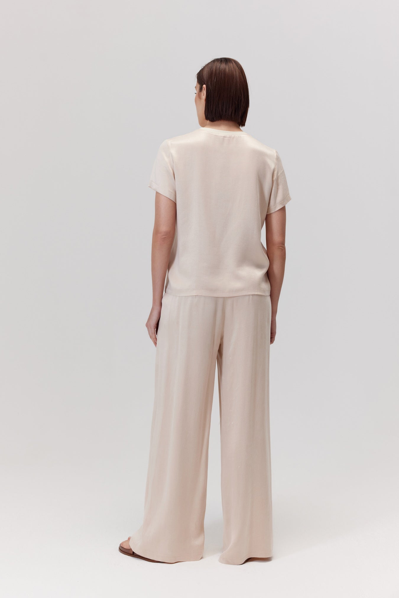 Figro pink viscose and lyocell trousers
