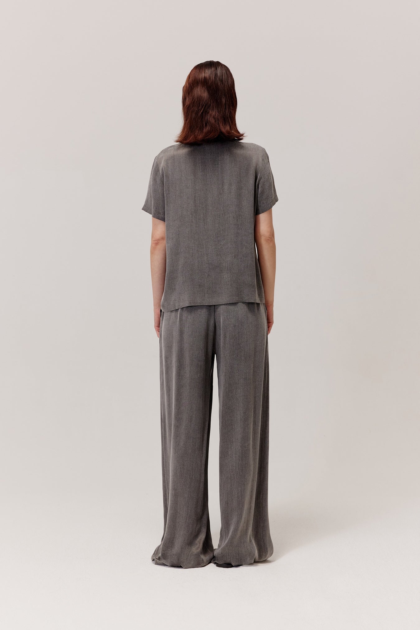 Figro grey viscose and lyocell trousers