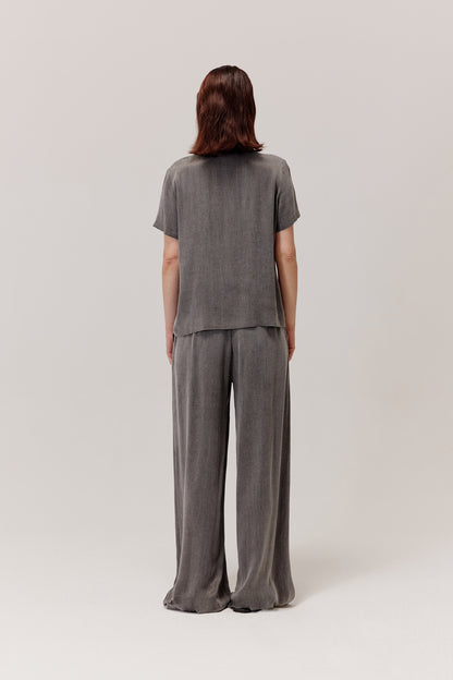 Figro grey viscose and lyocell trousers