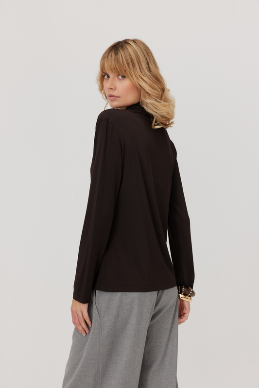 Jett Brown Turtleneck Blouse