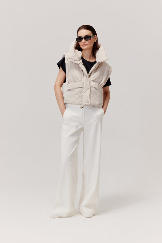 Gilet à capuche beige Pixi