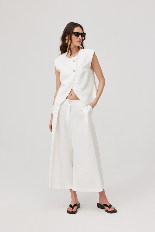 Sultan white wide-leg trousers