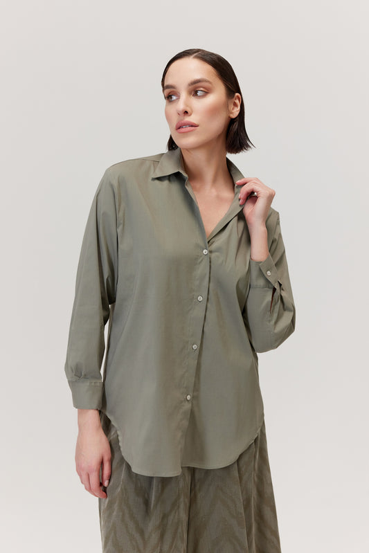 Chemise longue Alarth, vert olive