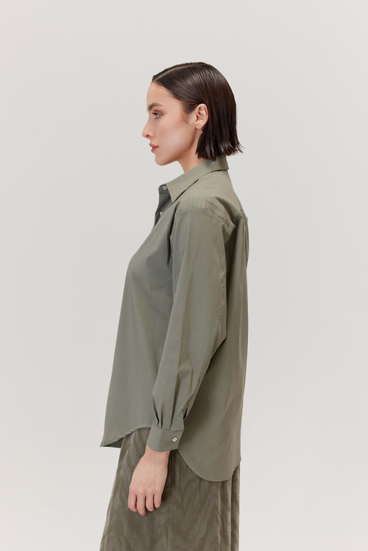 Chemise longue Alarth, vert olive