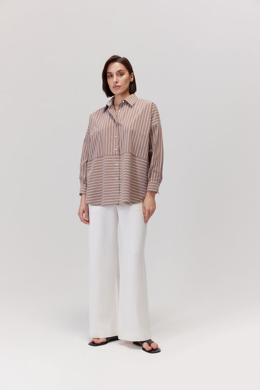 Chemise Arte à rayures beiges