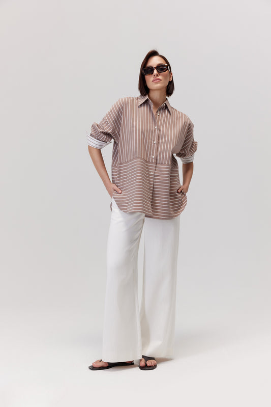 Chemise Arte à rayures beiges