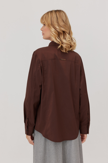 Minimalistyczna koszula brązowa Henna