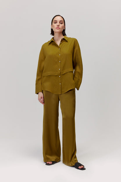 Rina mustard viscose shirt