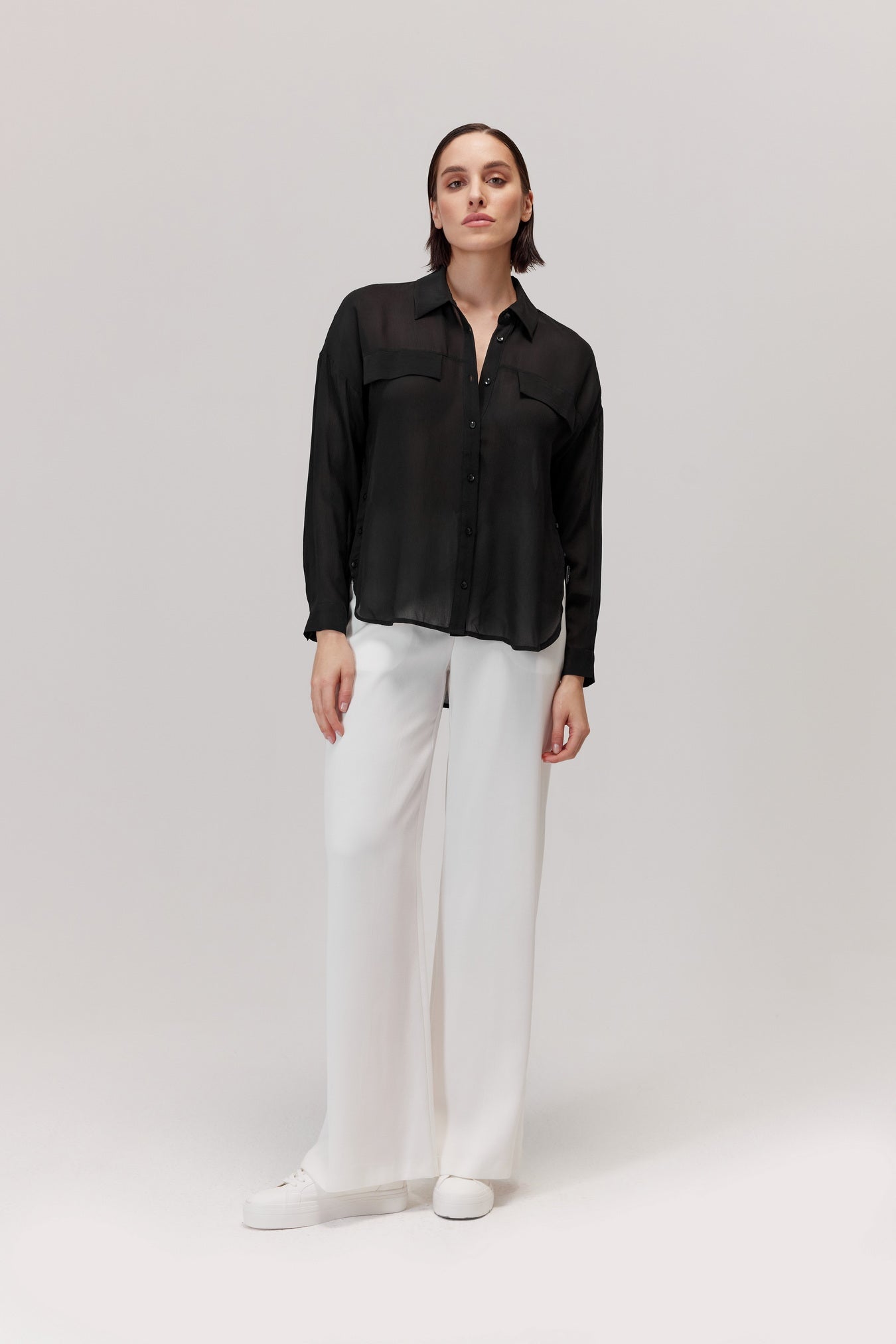 Side viscose shirt black