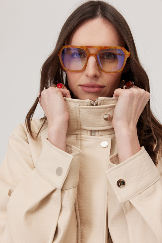 Veste en similicuir Haley beige