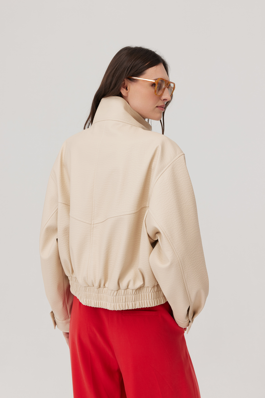 Veste en similicuir Haley beige