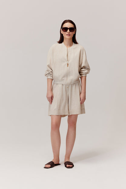 Portofino beige linen shorts