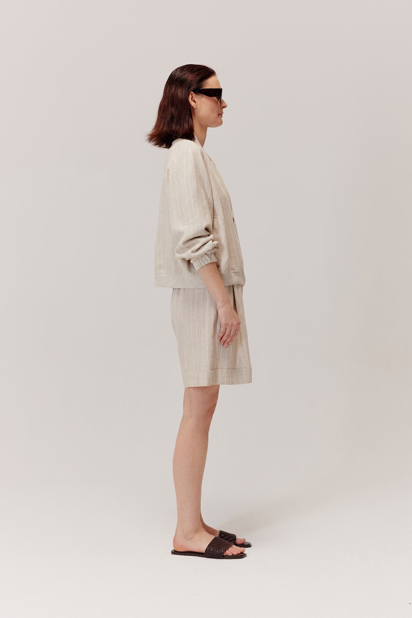 Portofino beige linen shorts