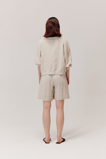 Portofino beige linen shorts
