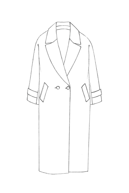 Manteau long en laine Arden