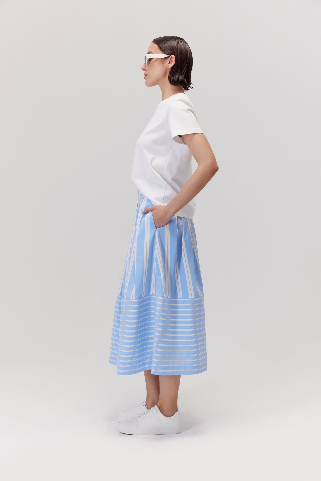 Jupe en coton rayée Alanis