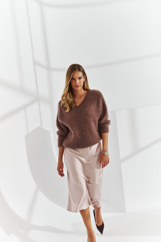 Sweter baby moher Rossini brązowy