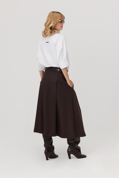Jupe midi en laine Nomad