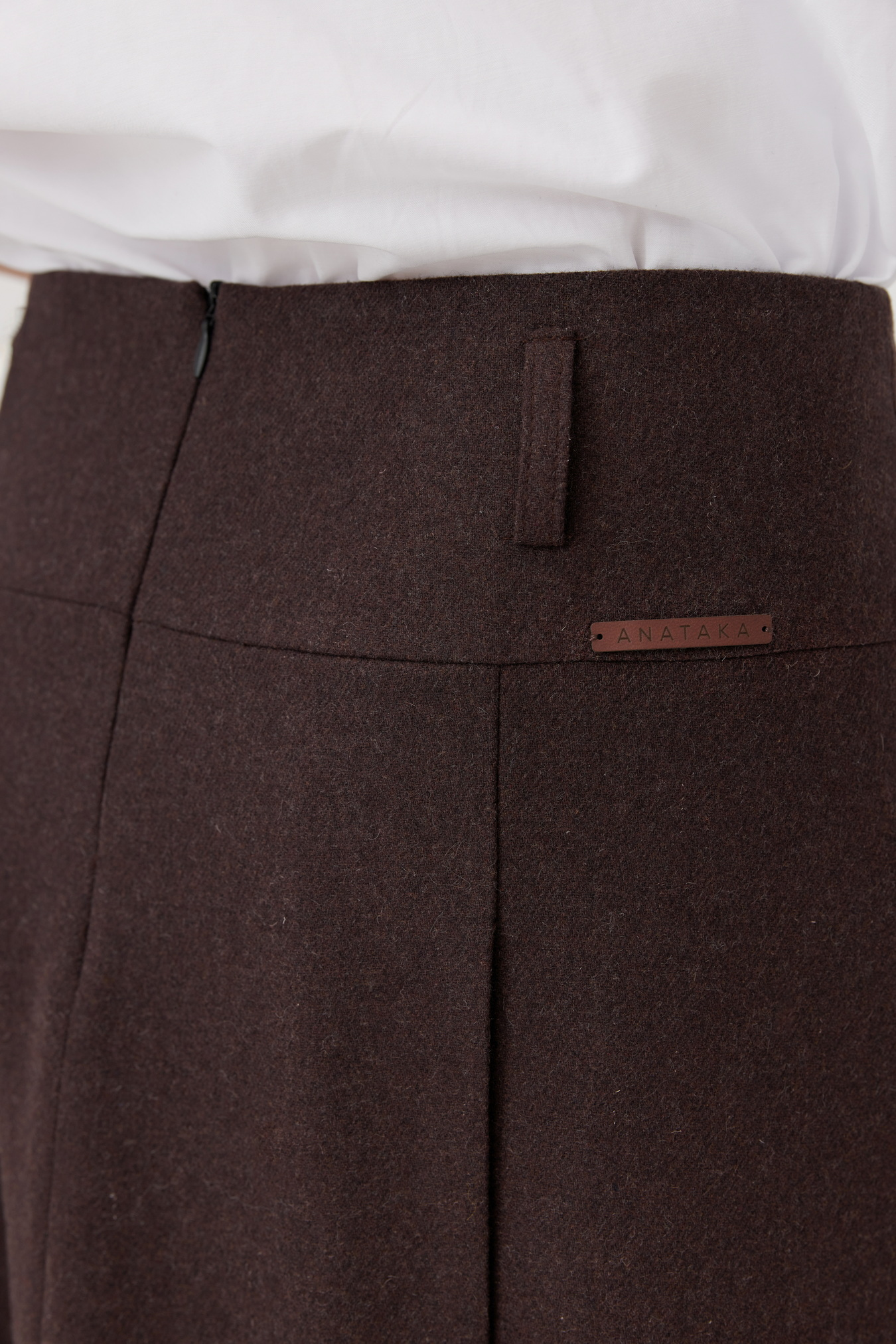Jupe midi en laine Nomad