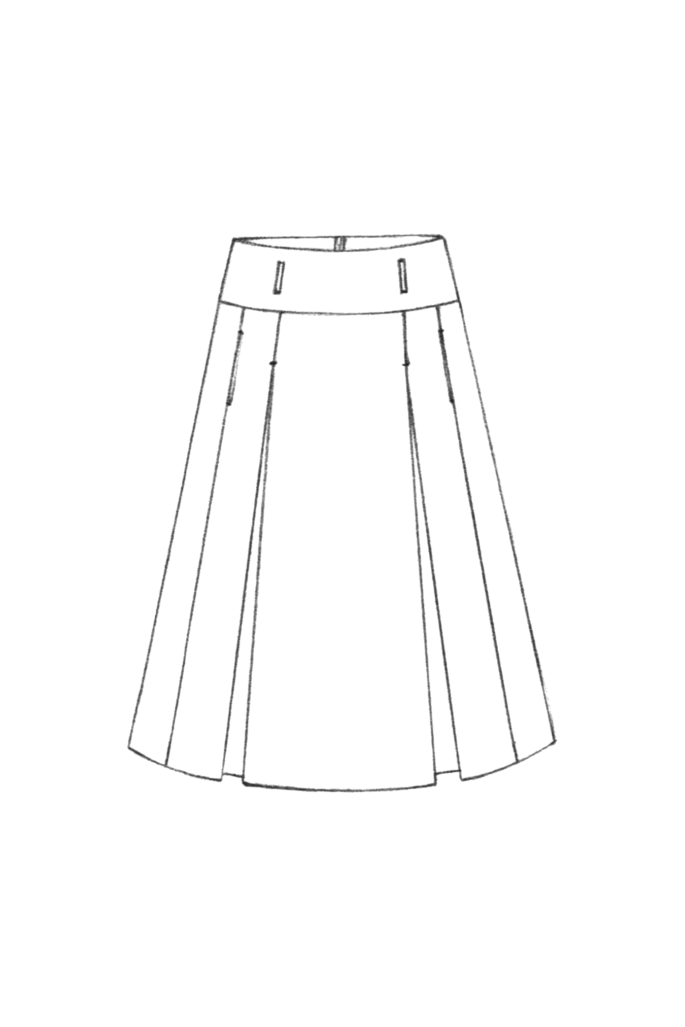 Jupe midi en laine Nomad