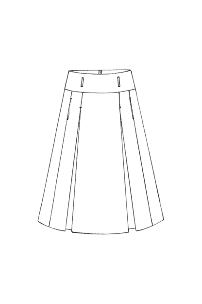 Jupe midi en laine Nomad