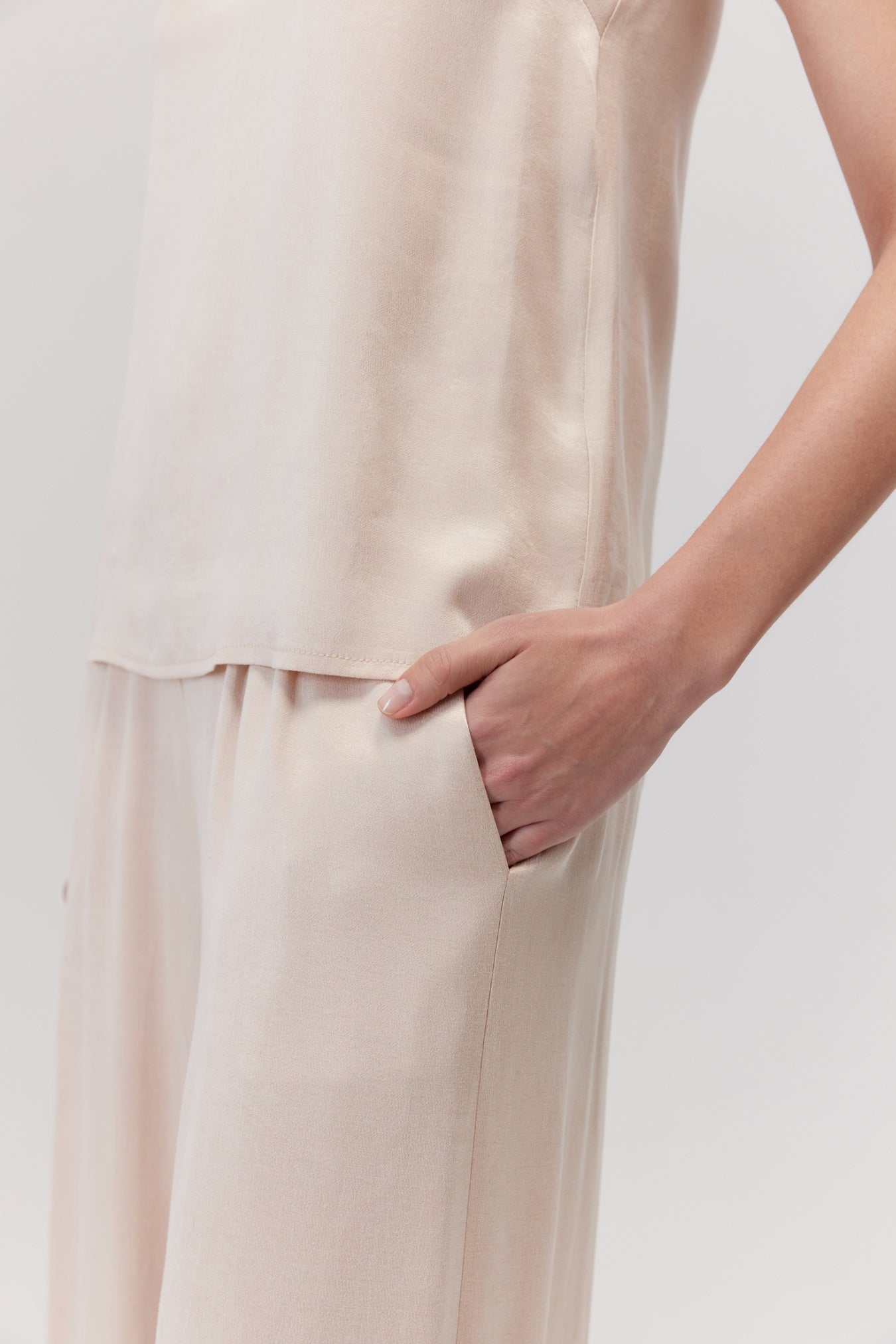 Figro pink viscose and lyocell trousers