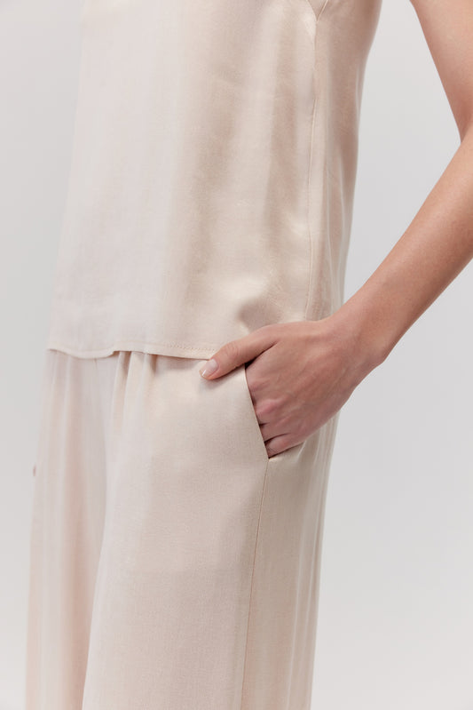 Figro pink viscose and lyocell trousers