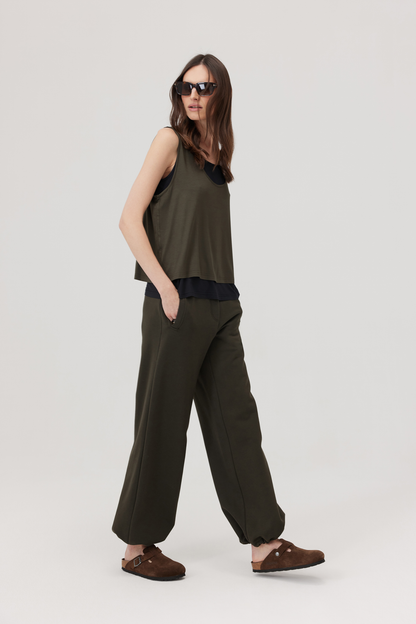 Lag khaki double-layer top