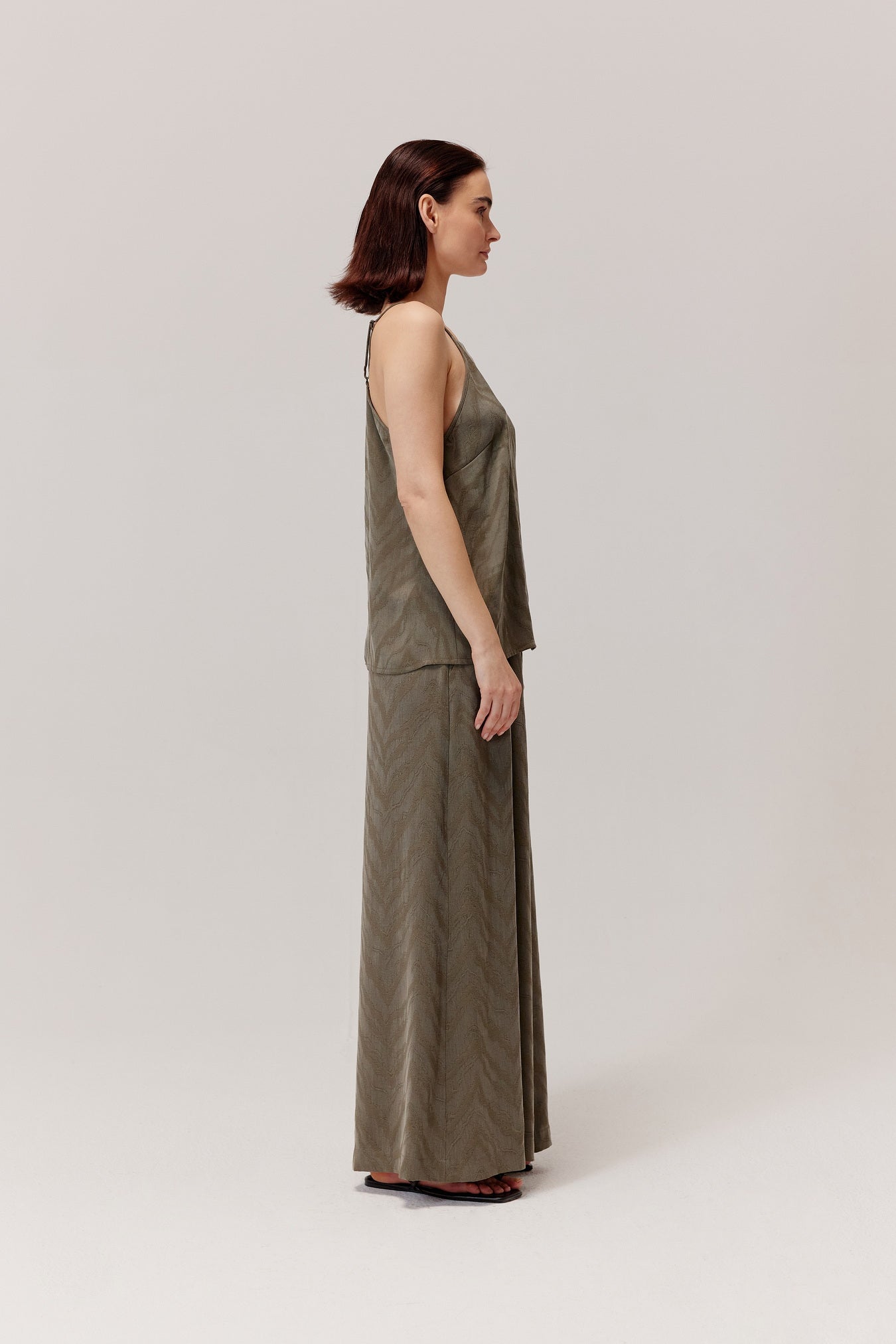 Pantalon Flam en viscose et lyocell olive
