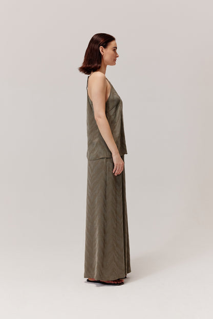 Pantalon Flam en viscose et lyocell olive