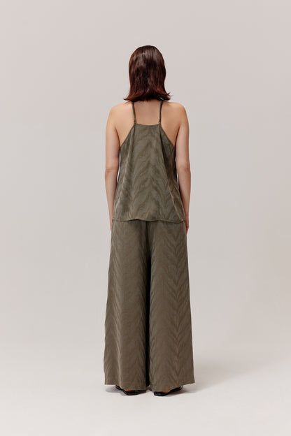 Pantalon Flam en viscose et lyocell olive