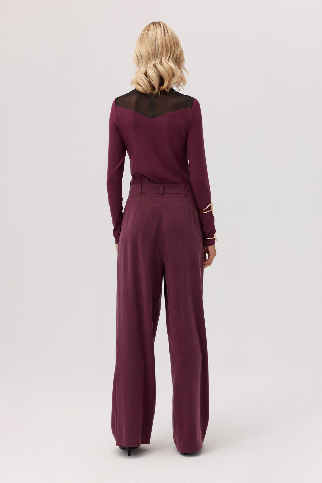 Bluzka dzianinowa Voga burgundowa